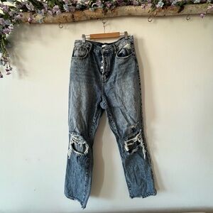 High Waisted Ripped Jeans